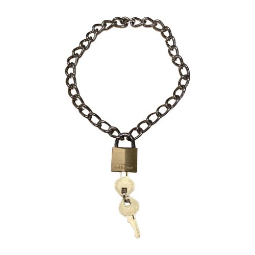 665 Leather Neoprene and Fetish Clothing: Slave Chain Necklace with Lock